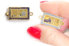 Regional enamel flat clasp in 18k gold, Normandy