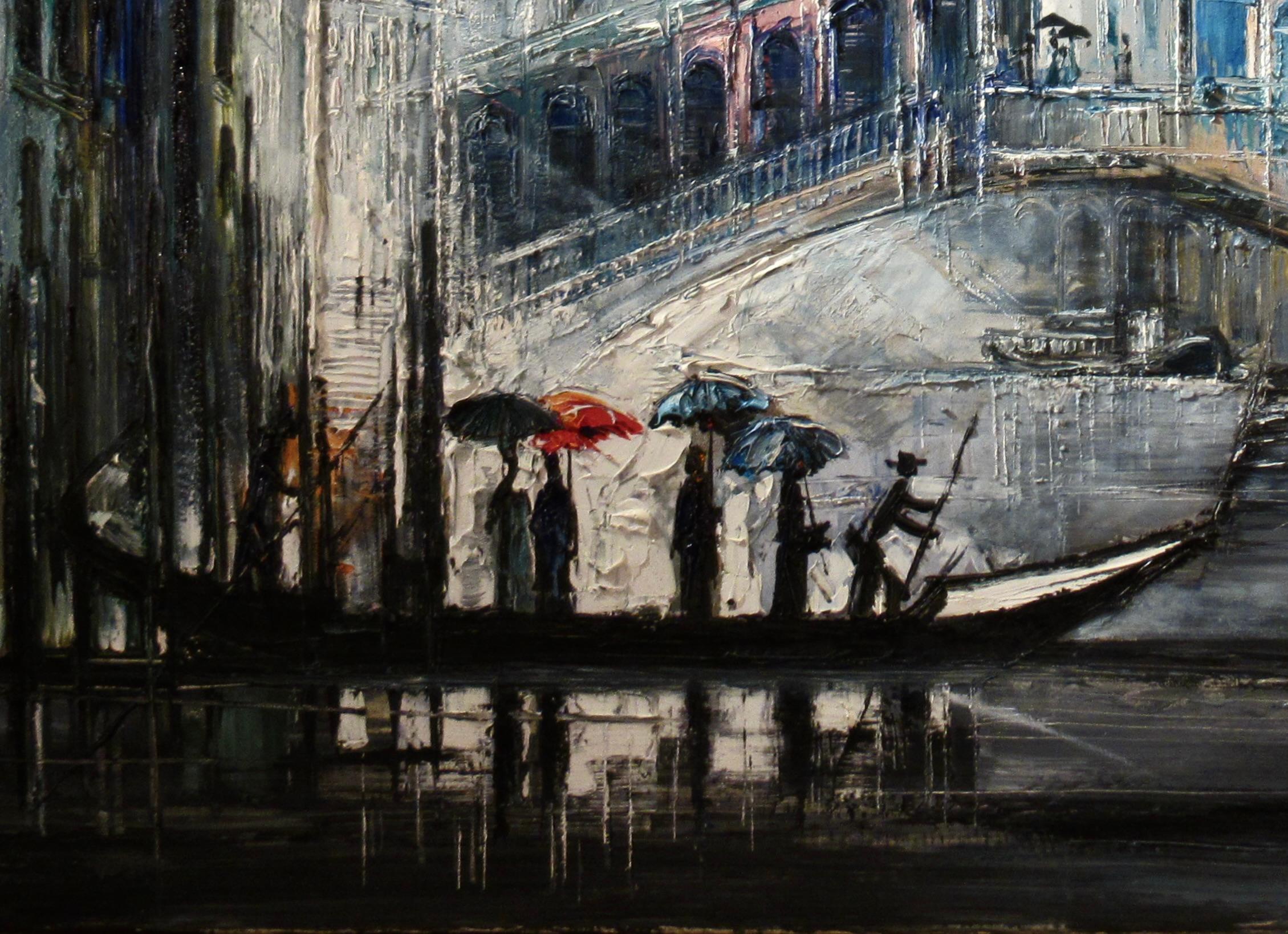 Venise - Impressionnisme Painting par Regis Bouvier de Cachard