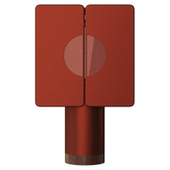 Copper Red Ceramic Cabinet with Two Doors on Cylinder Base by Ultramobili