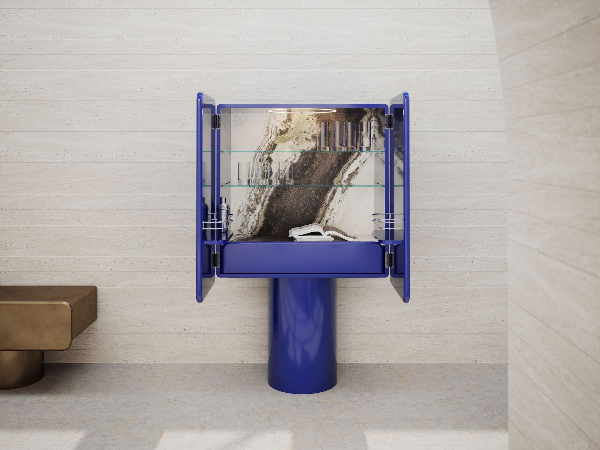 italien Meuble de bar ultramarine REGIS en vente