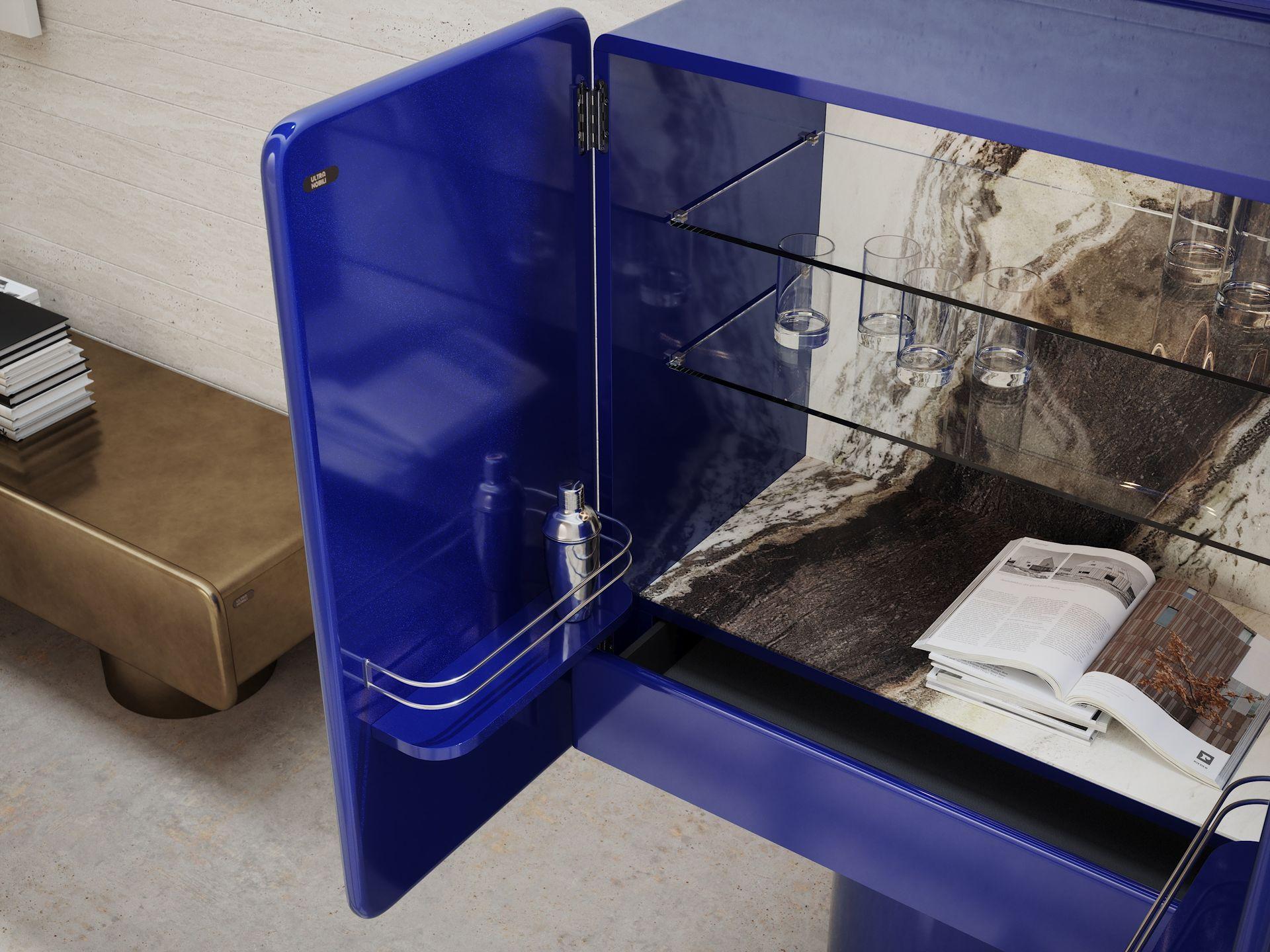 Fait main Meuble de bar ultramarine REGIS en vente