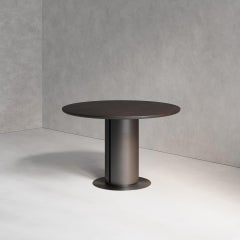 'Regolith Dining Table' Solid Walnut, Walnut veneer, Dark Bronze brass