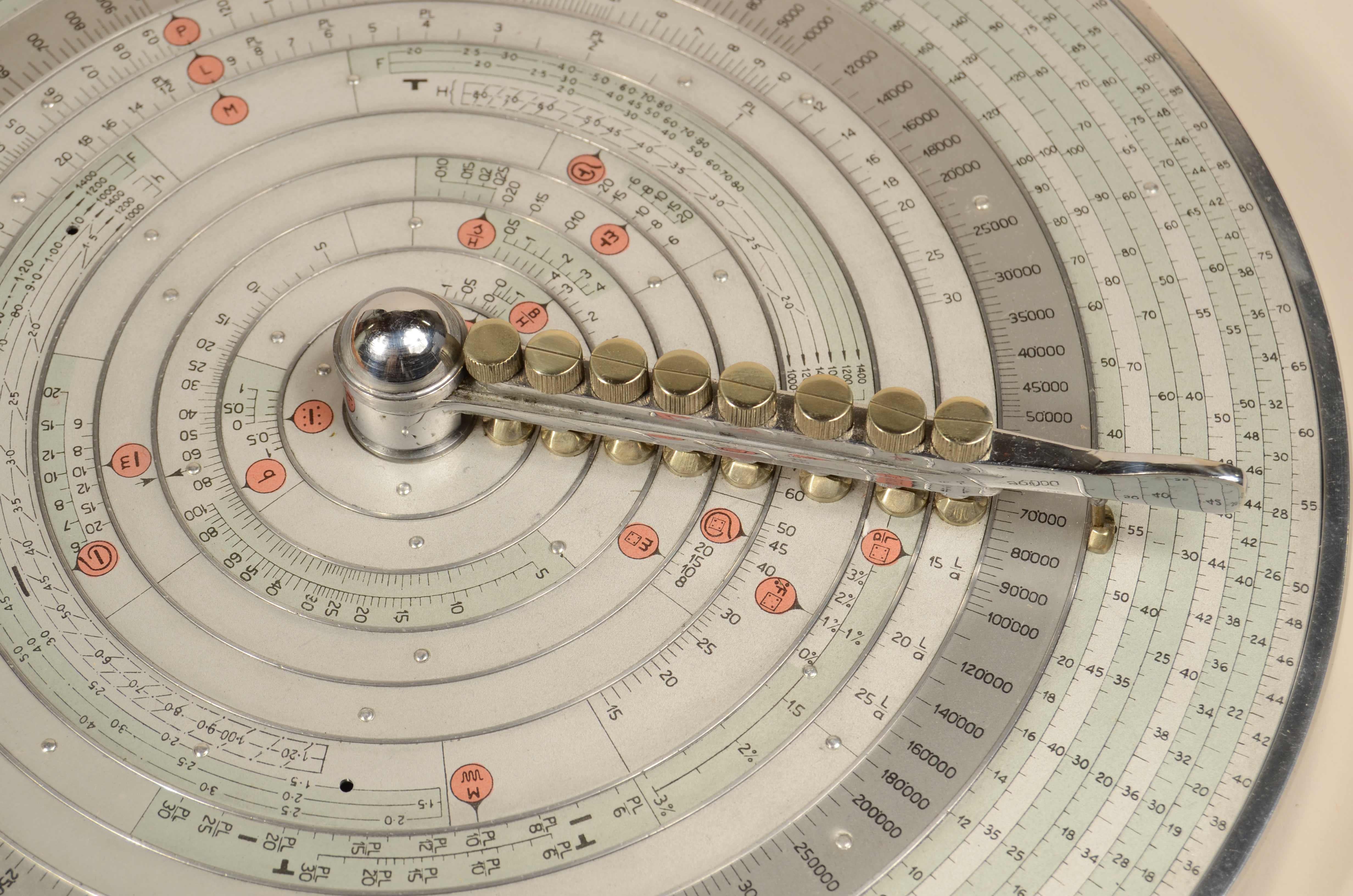 Règle à calcul circulaire logarithmique Modèle FER  H 39 n° 1675 années 1930 en vente 6
