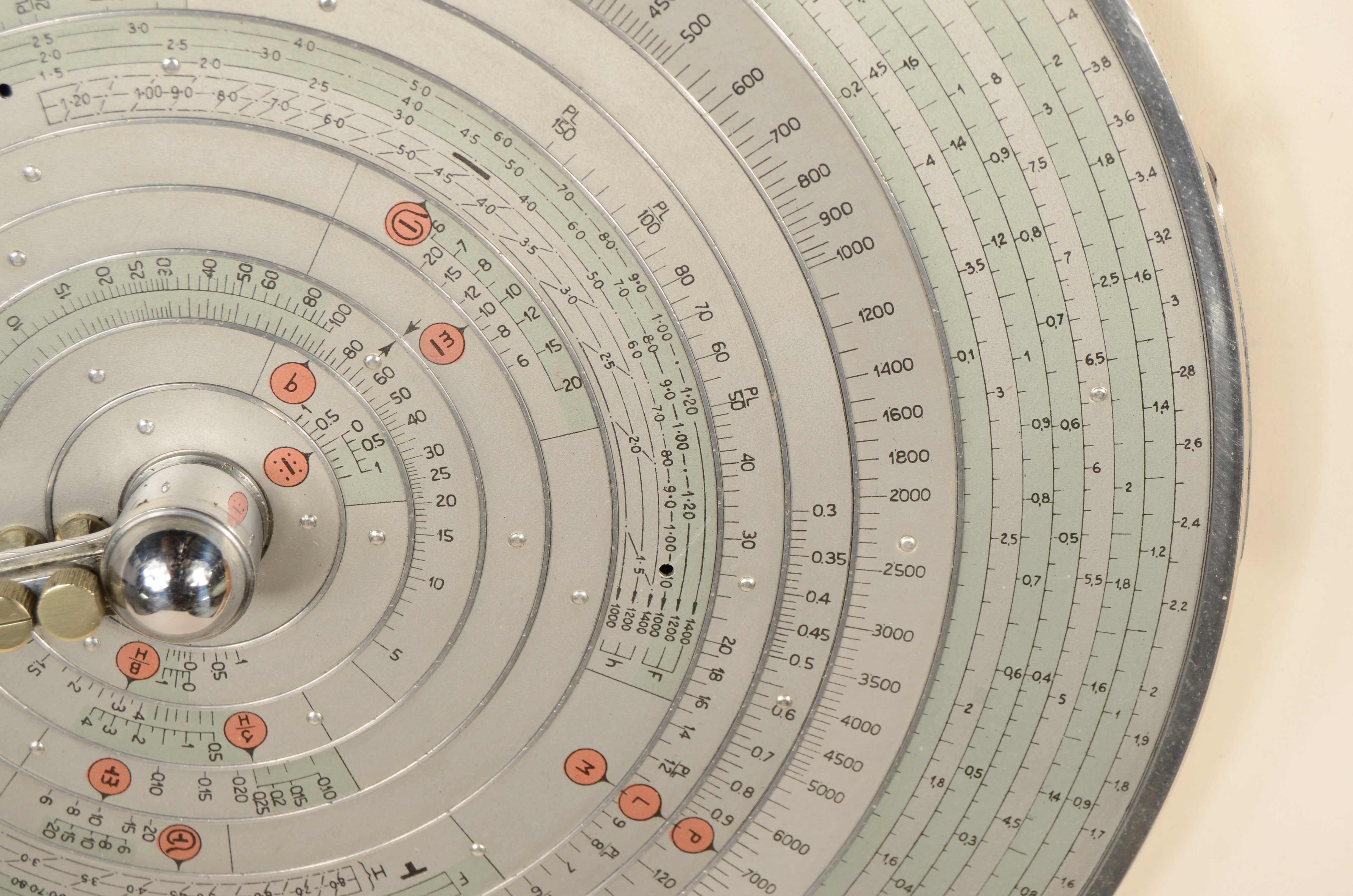 Règle à calcul circulaire logarithmique Modèle FER  H 39 n° 1675 années 1930 en vente 3