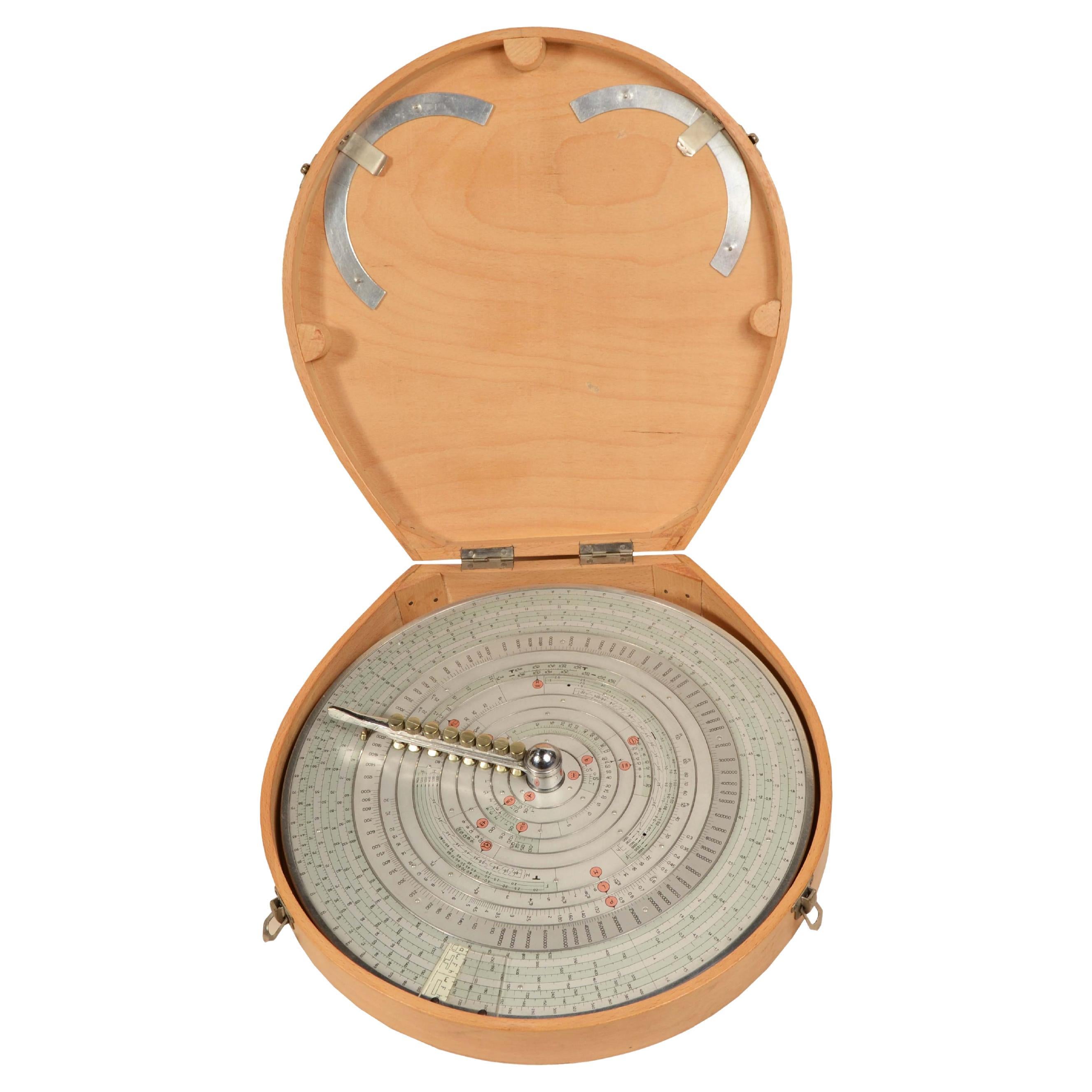 Règle à calcul circulaire logarithmique Modèle FER  H 39 n° 1675 années 1930