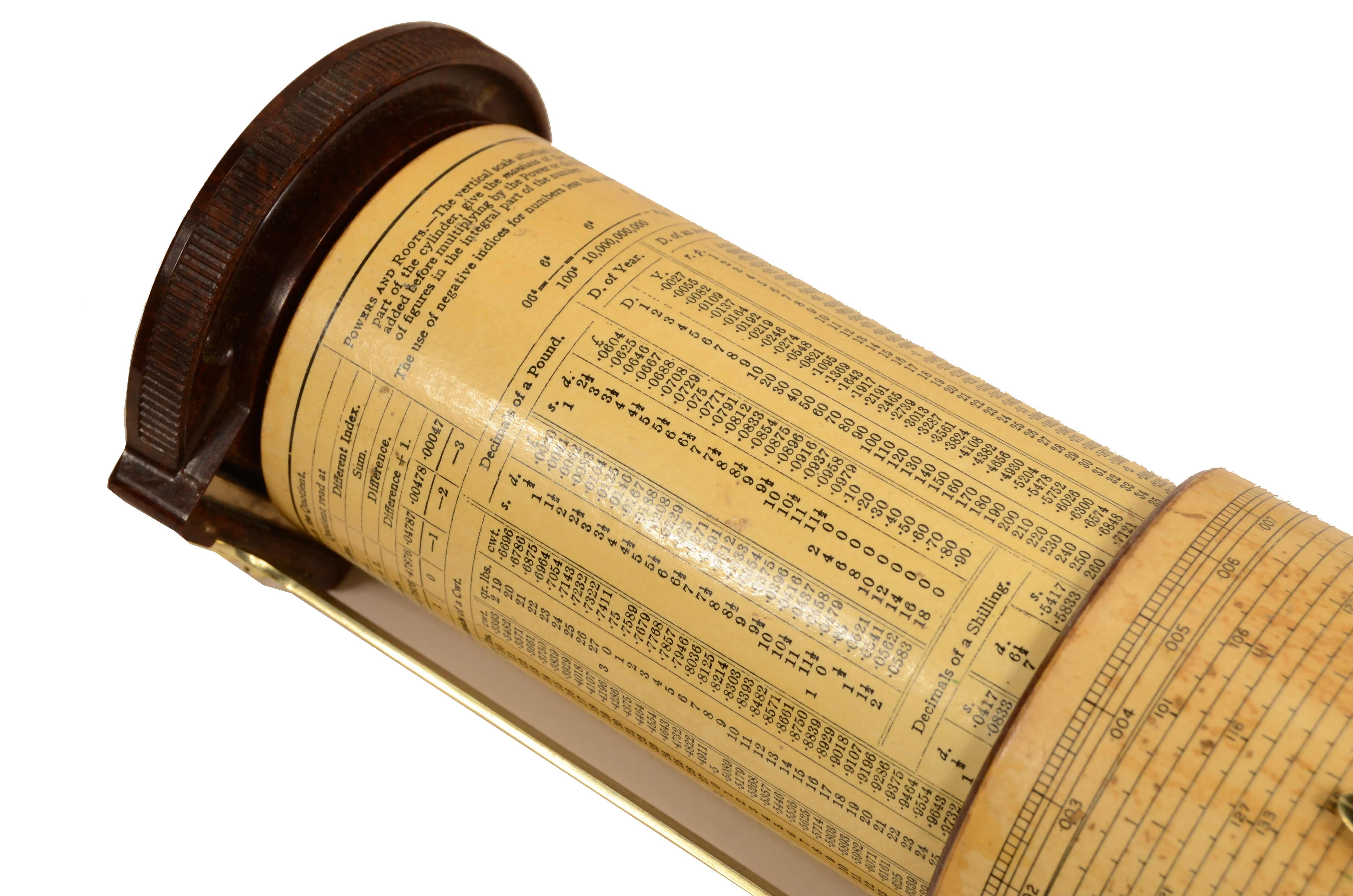 Règle à calcul en ébonite, laiton et papier mâché, conçue par G. Fuller Belfast en vente 5