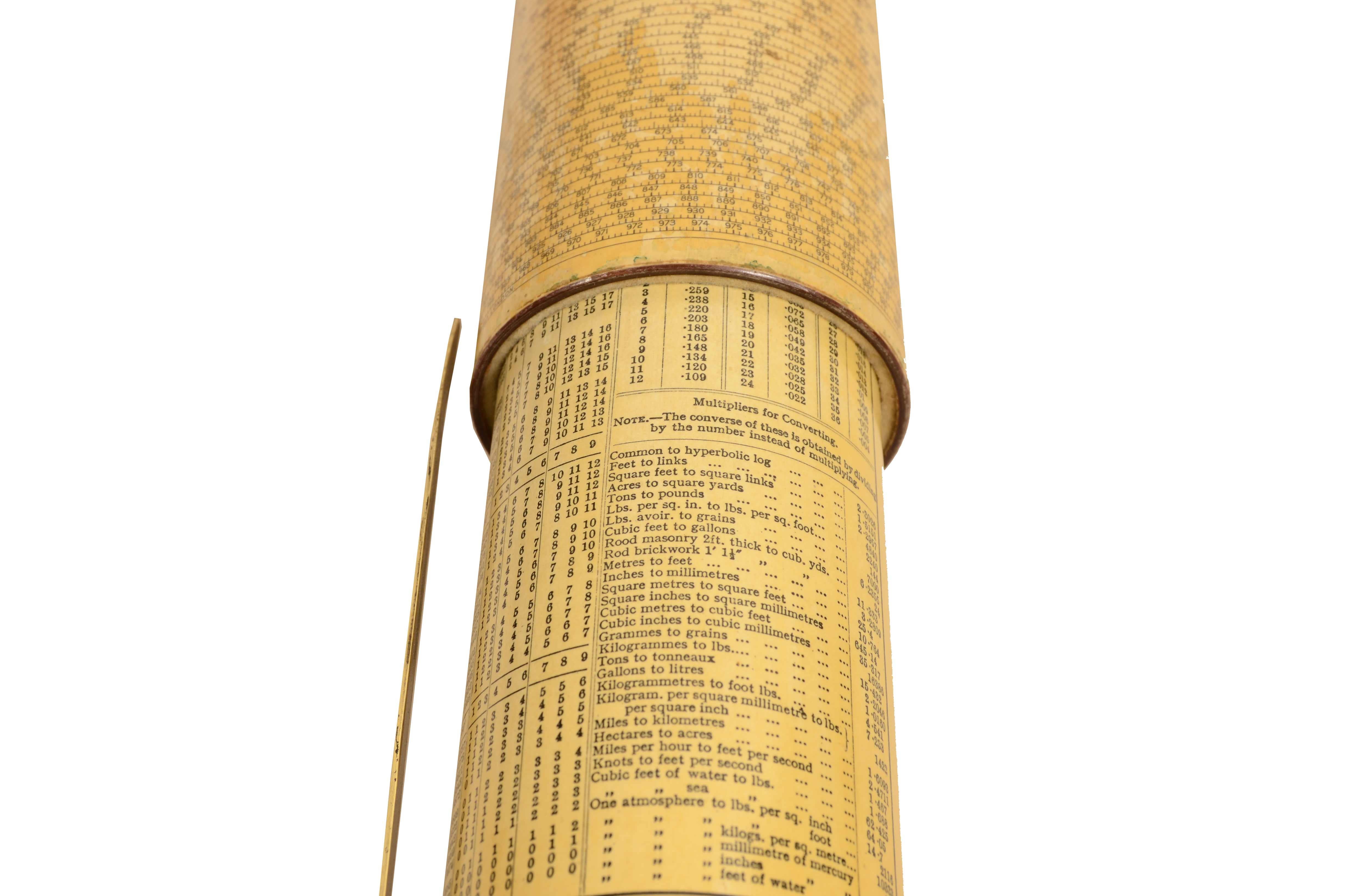 Règle à calcul en ébonite, laiton et papier mâché, conçue par G. Fuller Belfast en vente 12
