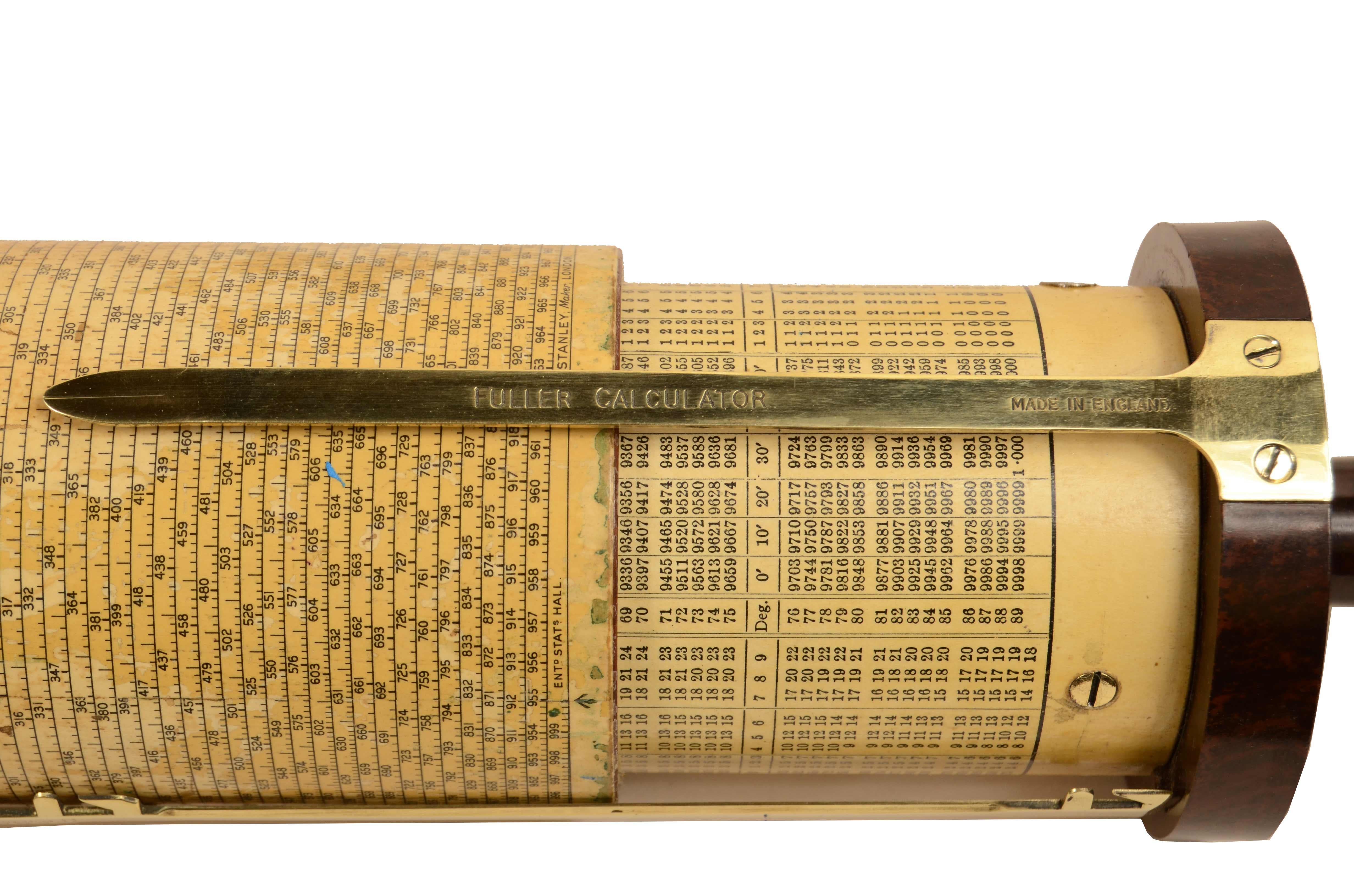 Règle à calcul en ébonite, laiton et papier mâché, conçue par G. Fuller Belfast en vente 4