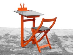 Reguitti Italy design in years '60 rare children desk school in wood