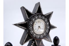 Regulator clock in rosewood with silver applications