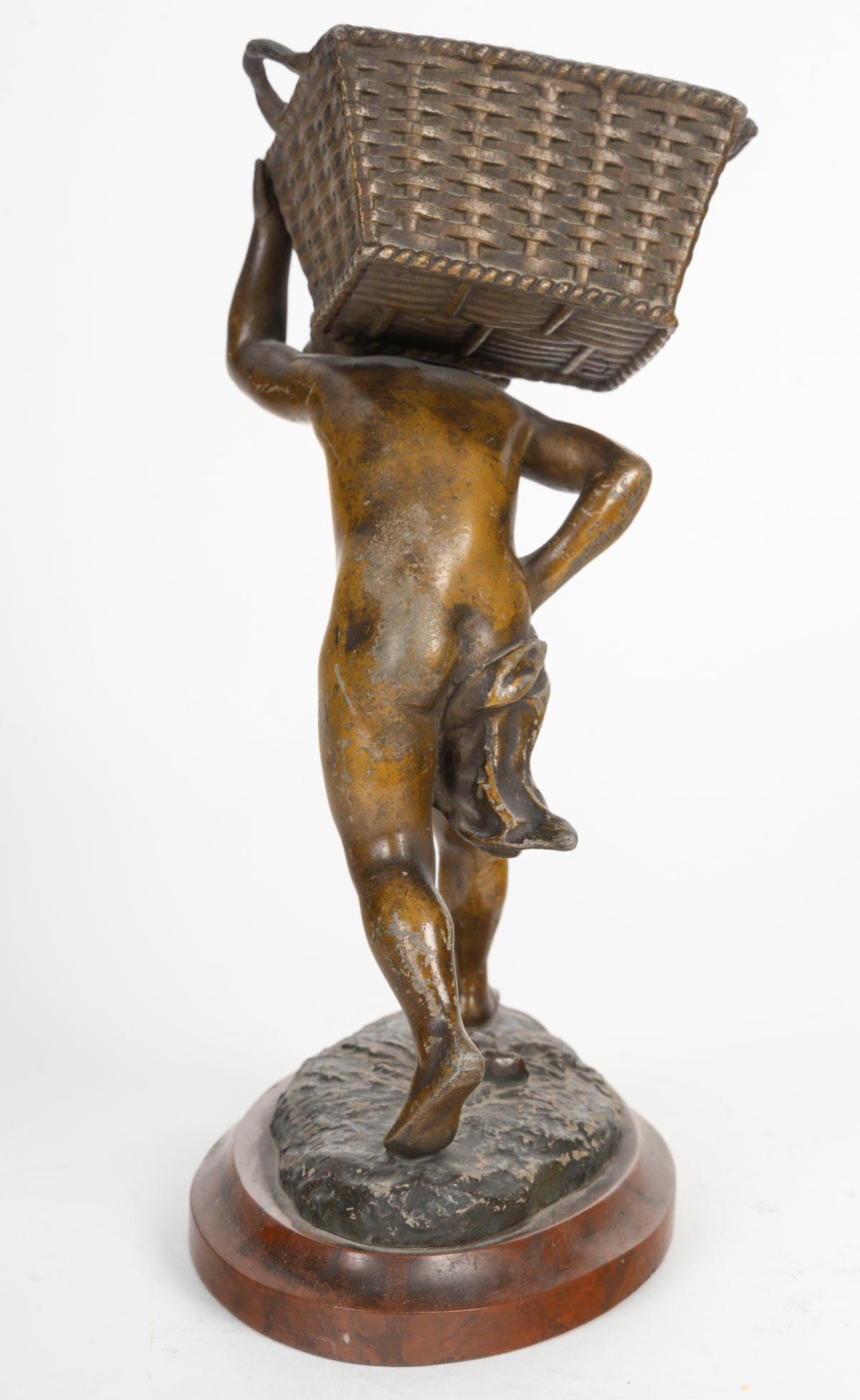 Francese Scultura Regule, base in marmo Griotte, XIX secolo, periodo di Napoleone III. in vendita