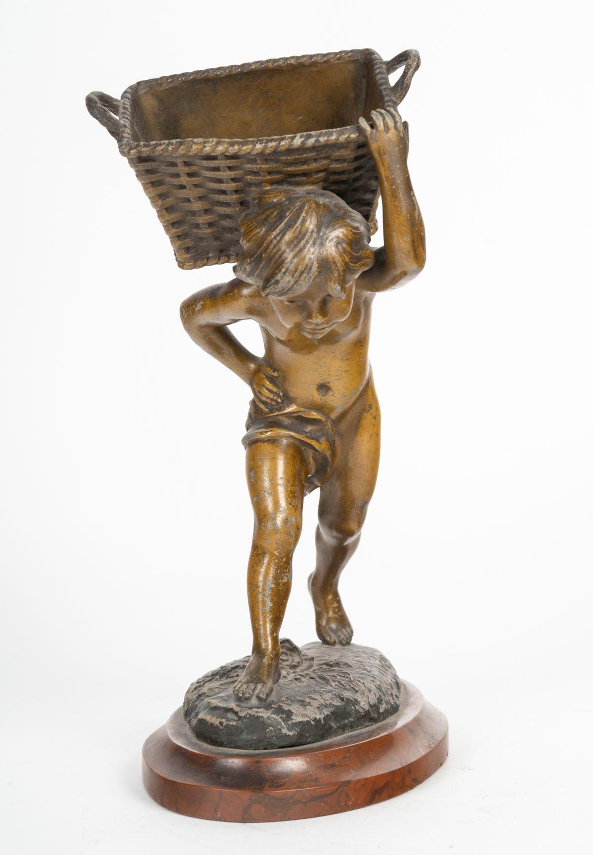 Marmo Scultura Regule, base in marmo Griotte, XIX secolo, periodo di Napoleone III. in vendita