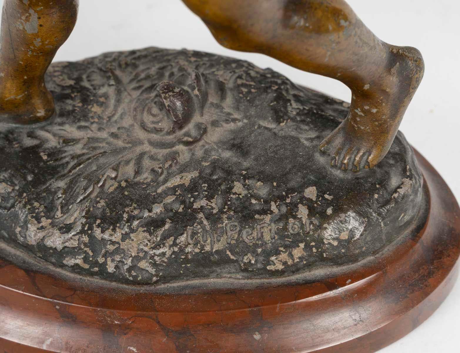 Scultura Regule, base in marmo Griotte, XIX secolo, periodo di Napoleone III. in vendita 3