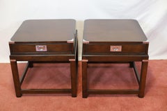 R.E.H . Kennedy Beautiful Pair Of Military Campaign Style Nightstands