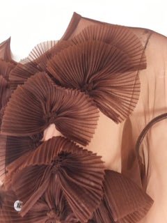 Rei Kawakubo 1990er Braunes Oberteil aus durchsichtigem Nylon