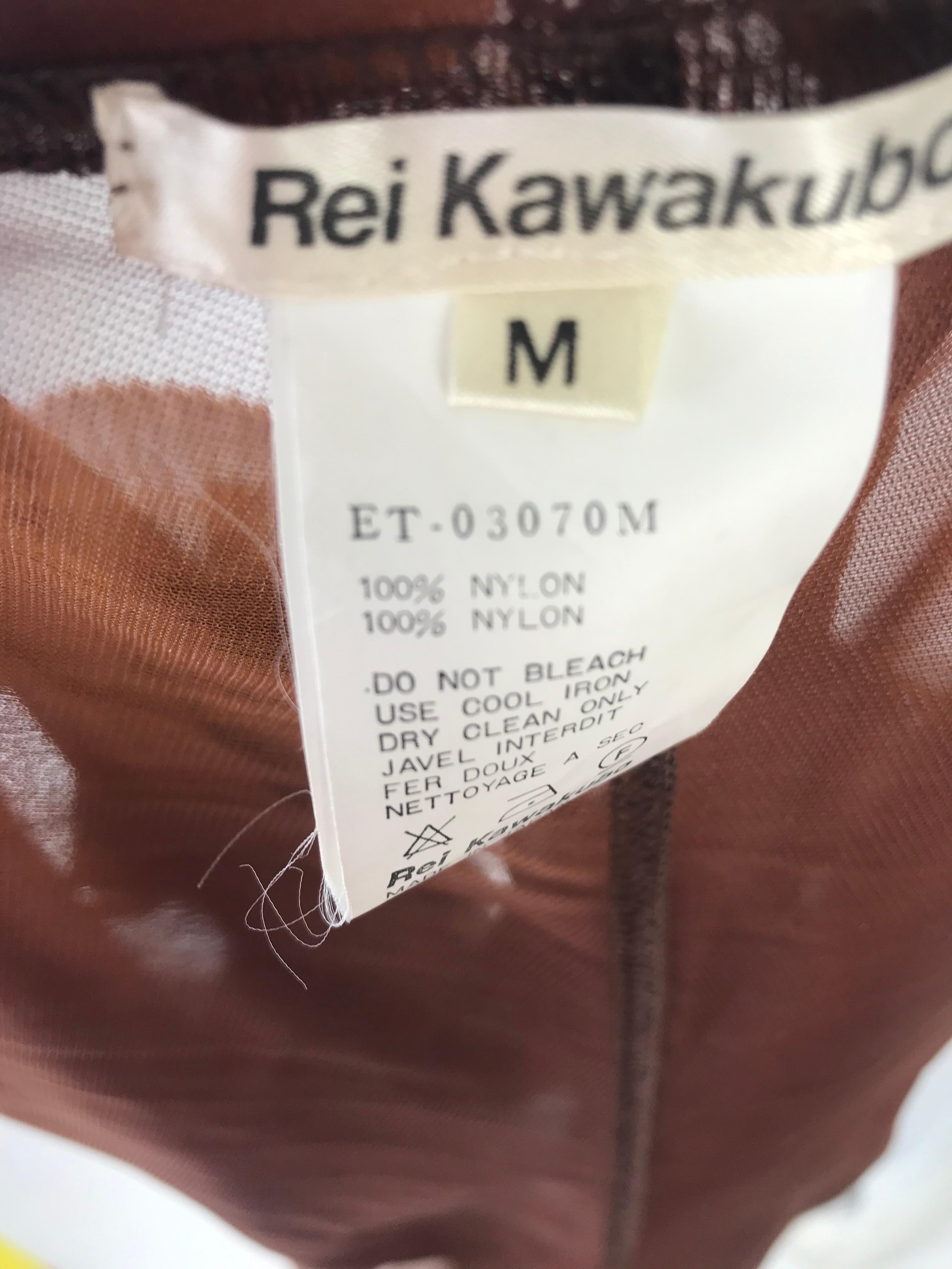 Rei Kawakubo 1990s sheer nylon brown top For Sale 2