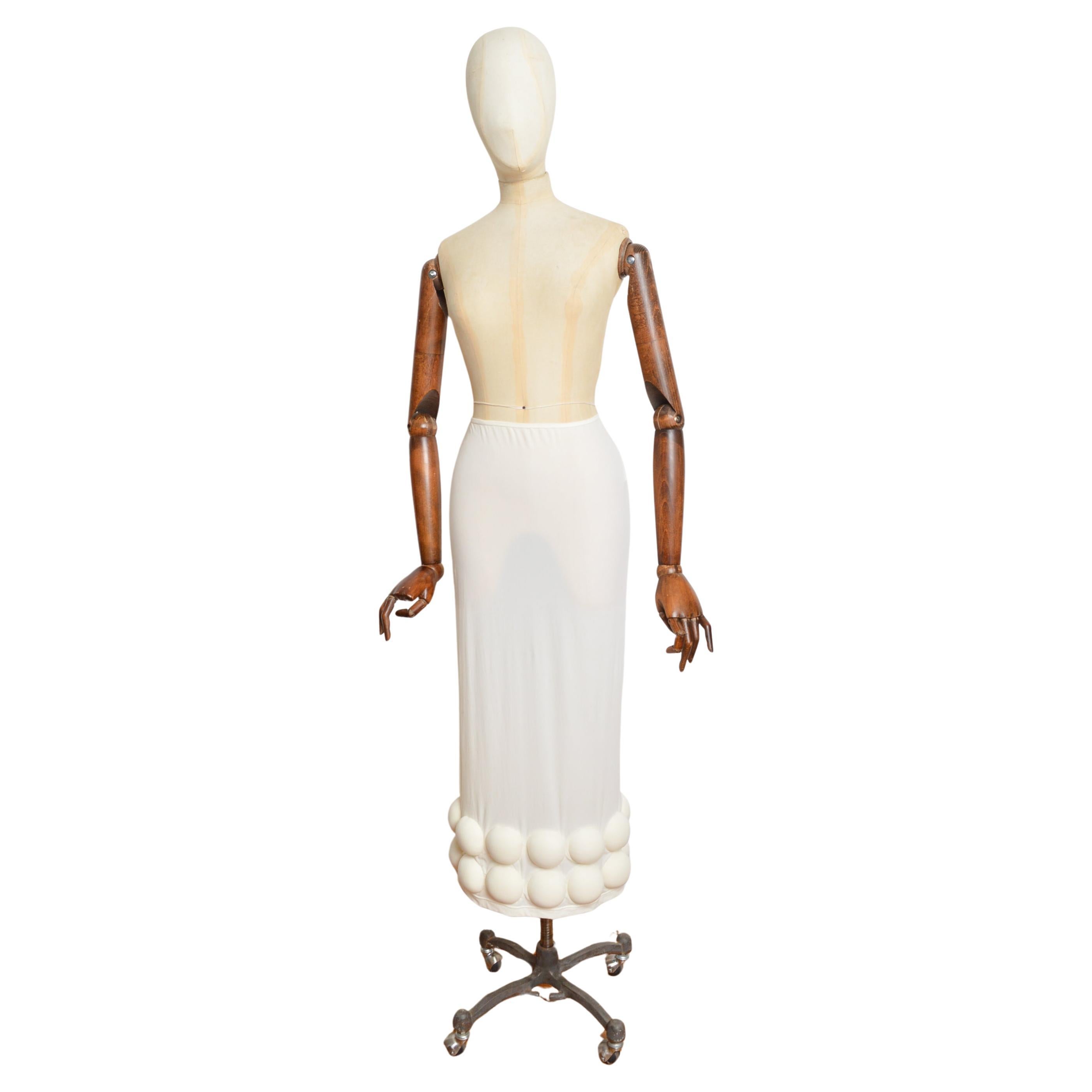 Rei Kawakubo Comme Des Garçons 2007 Avant Guard Mesh Bubble Cream Tube Skirt For Sale