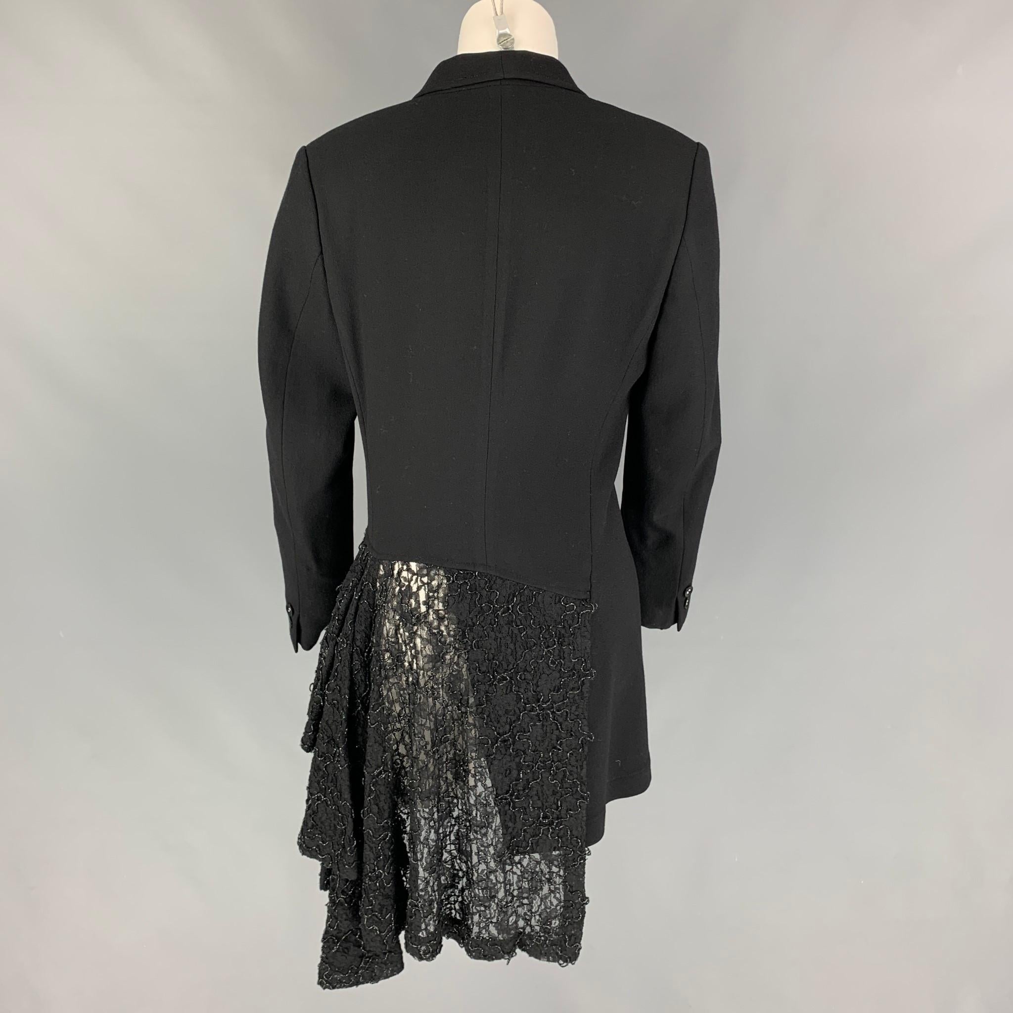 REI KAWAKUBO Size M Black Wool Mixed Fabrics Jacket In Good Condition In San Francisco, CA