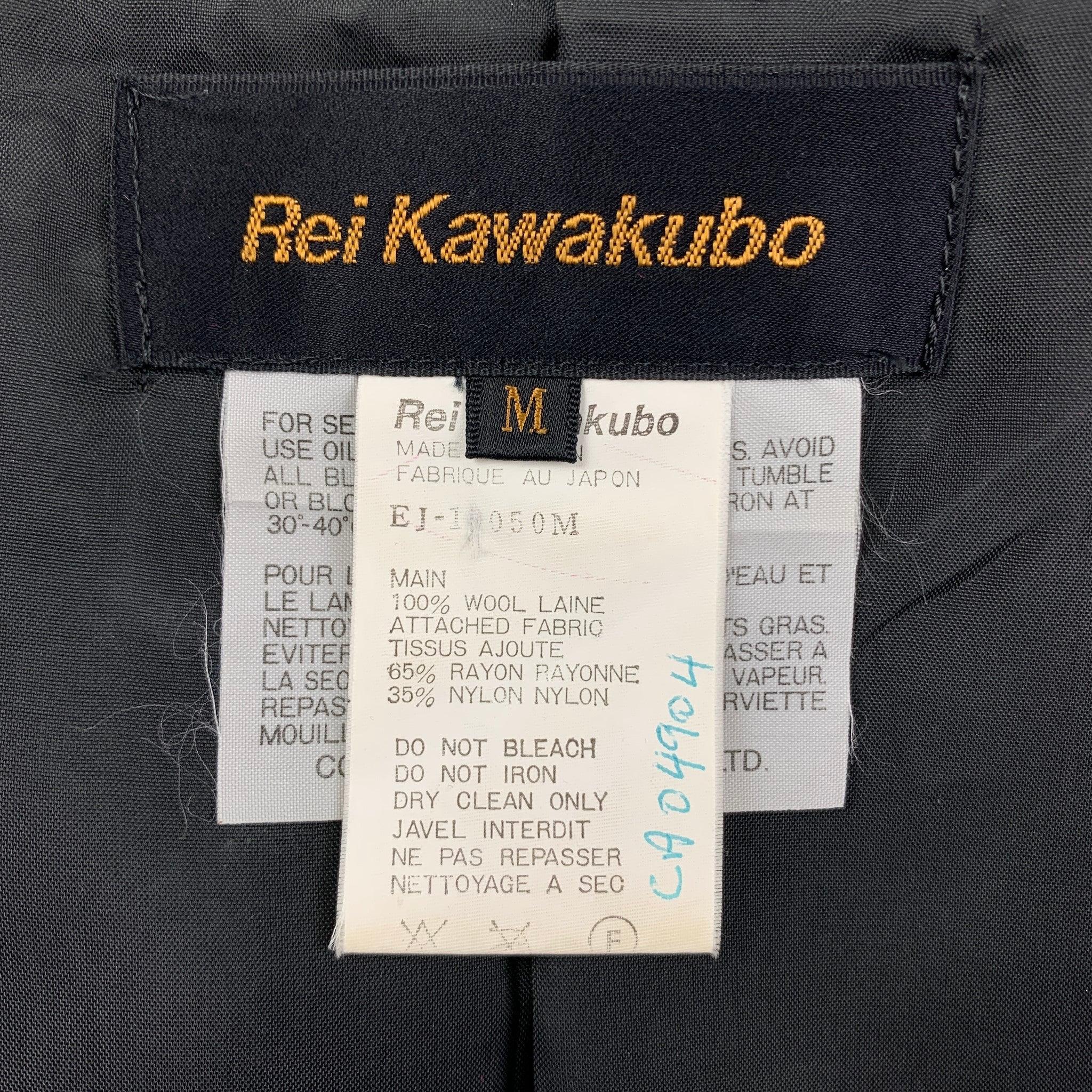 REI KAWAKUBO Size M Black Wool Mixed Fabrics Jacket For Sale 1