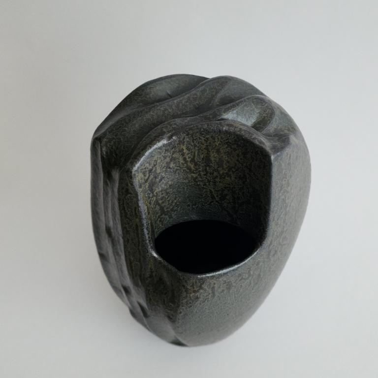 Mid-Century Modern Reid Ozaki Studio Pottery Vase, Ikebana, US c. 1980s For Sale