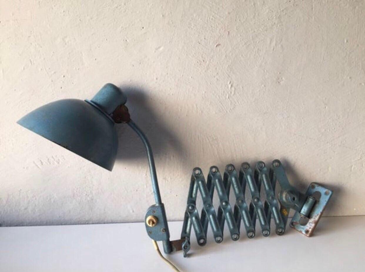 Reif Dresden Scissor Lamp, Bauhaus Industrial Wall Lamp, 1950s, East Germany For Sale 3