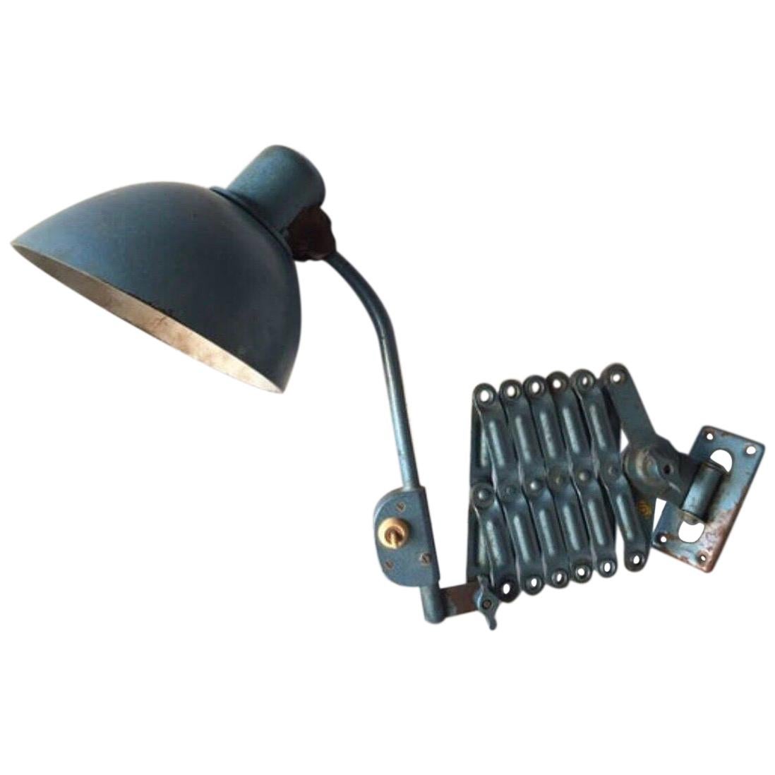 Reif Dresden Scissor Lamp, Bauhaus Industrial Wall Lamp, 1950s, East Germany For Sale