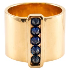 Reign 18K Yellow Gold Upside Down Sapphire Wide Band Ring