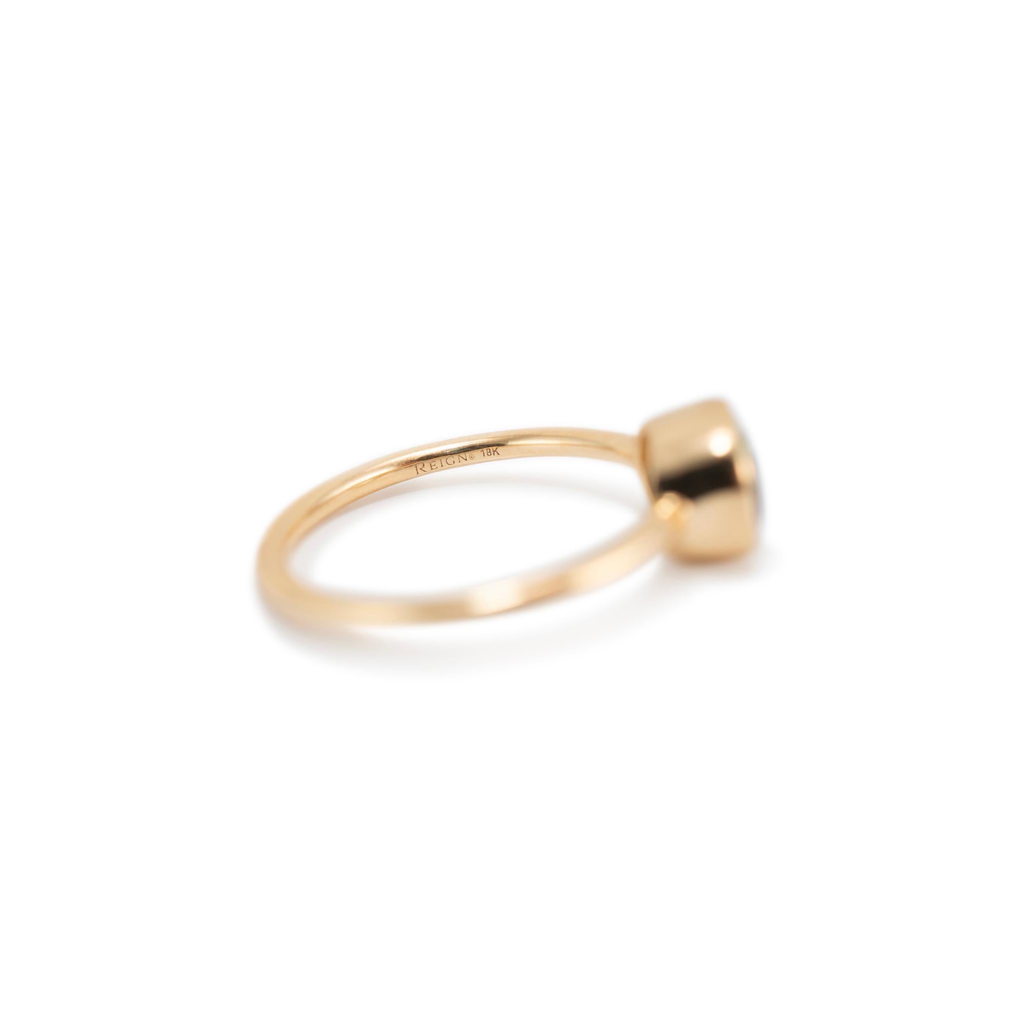 Reign Sapphires 18K Yellow Gold Bezel Set Cushion Sapphire Cocktail Ring 1