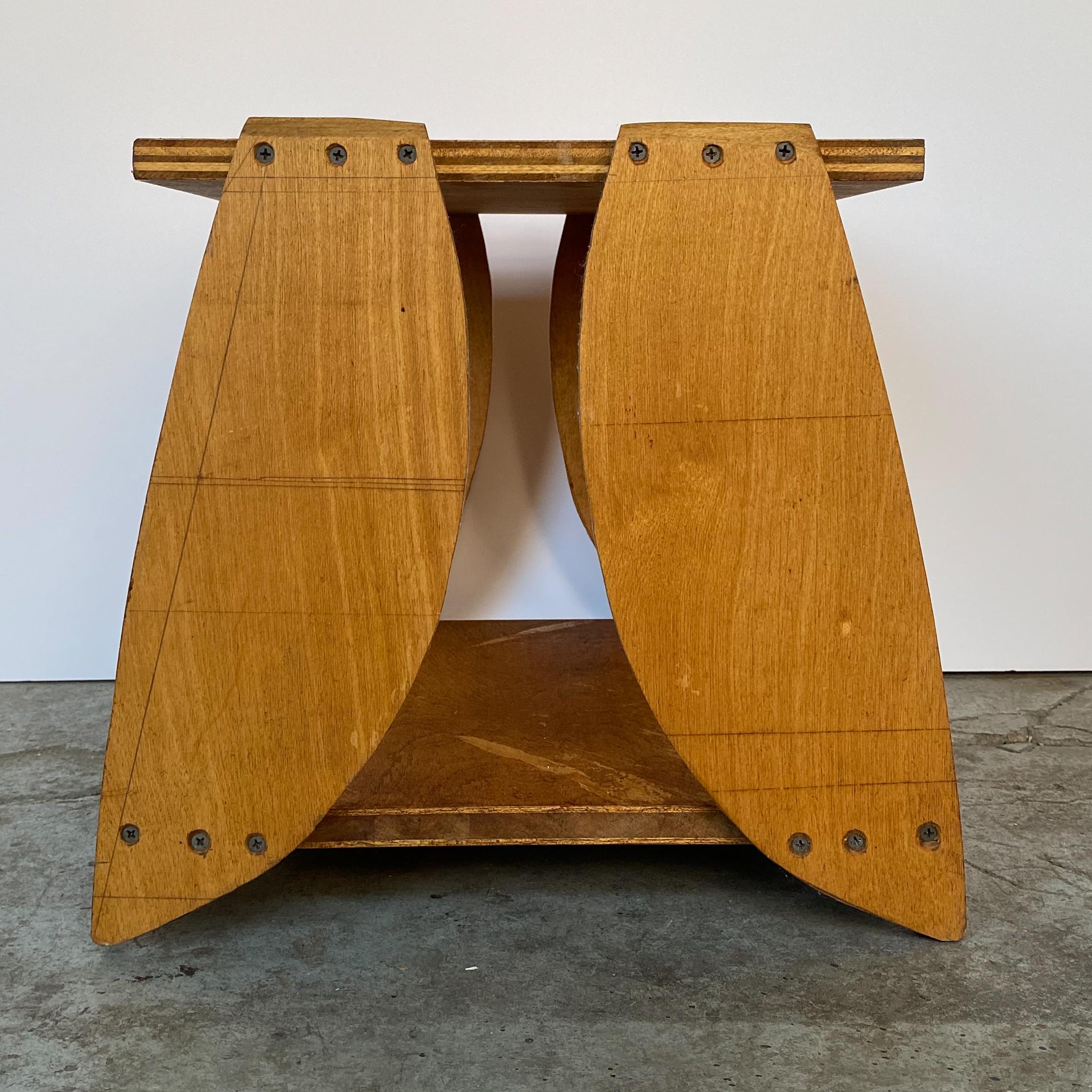 Late 20th Century Reiji Kimura Cut Plywood Side Table