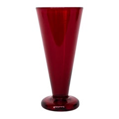 Reijmyre Glas/Vase in Red Glass Designed by Monica Bratt for Reijmyre