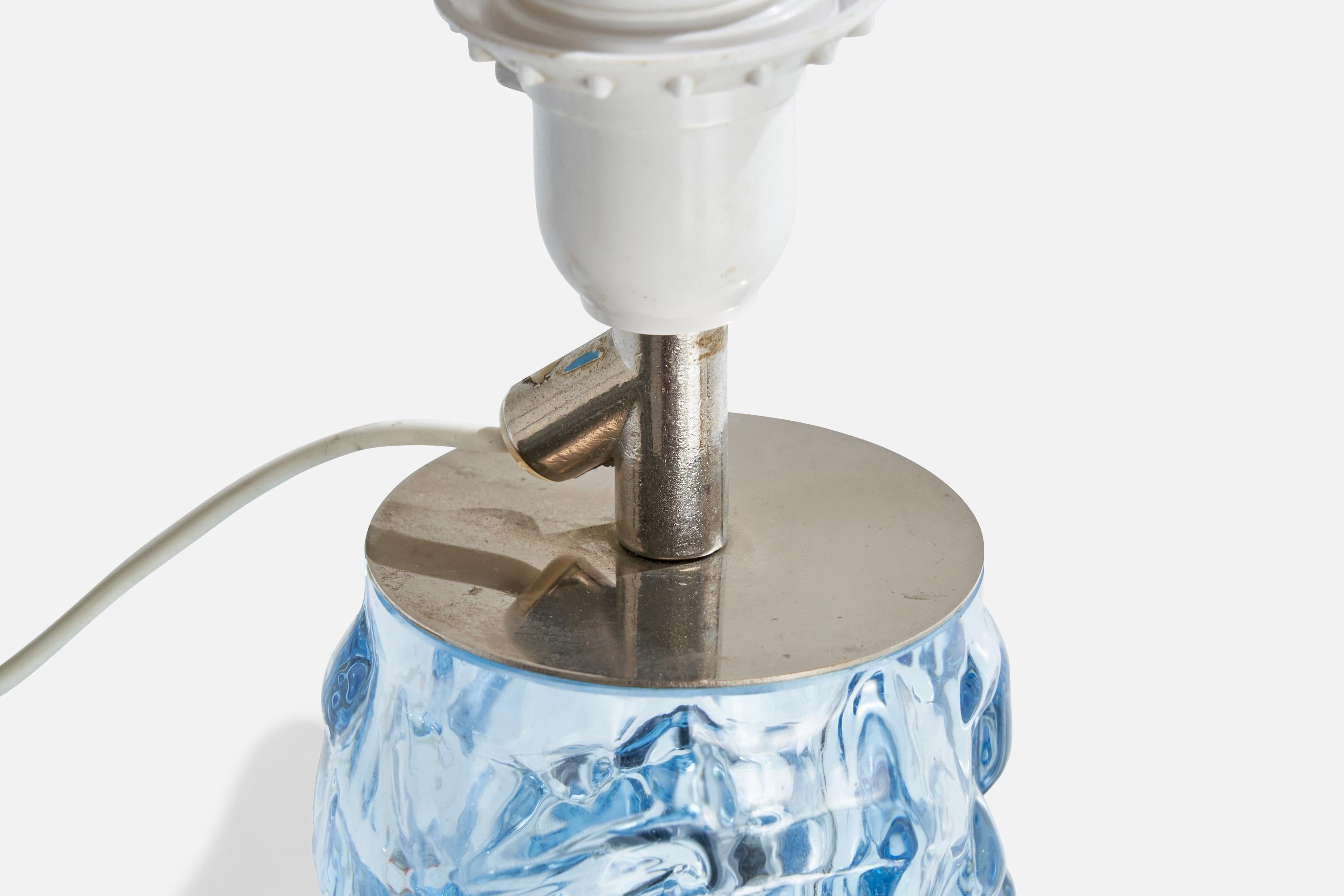 Suédois Reijmyre Glasbruk, lampe de bureau, métal, verre, Suède, années 1940 en vente
