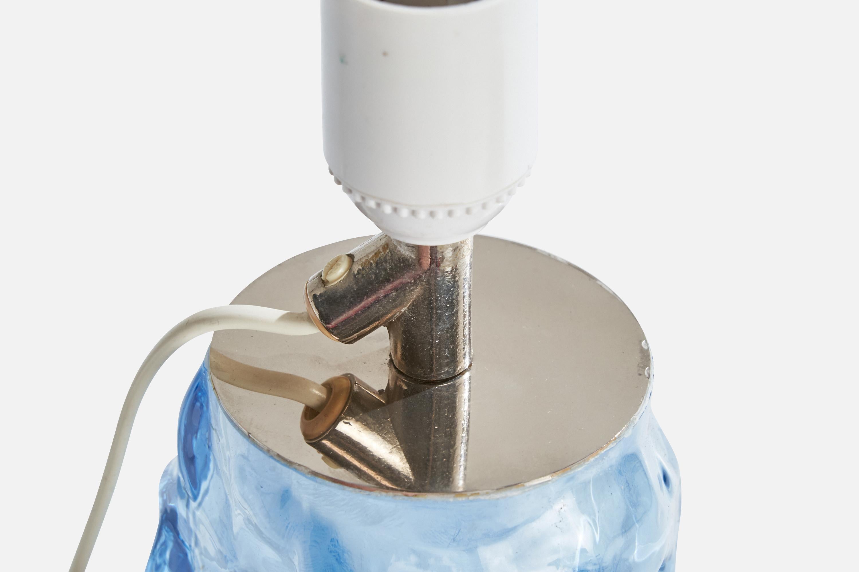 Suédois Reijmyre Glasbruk, lampe de bureau, métal, verre, Suède, années 1940 en vente