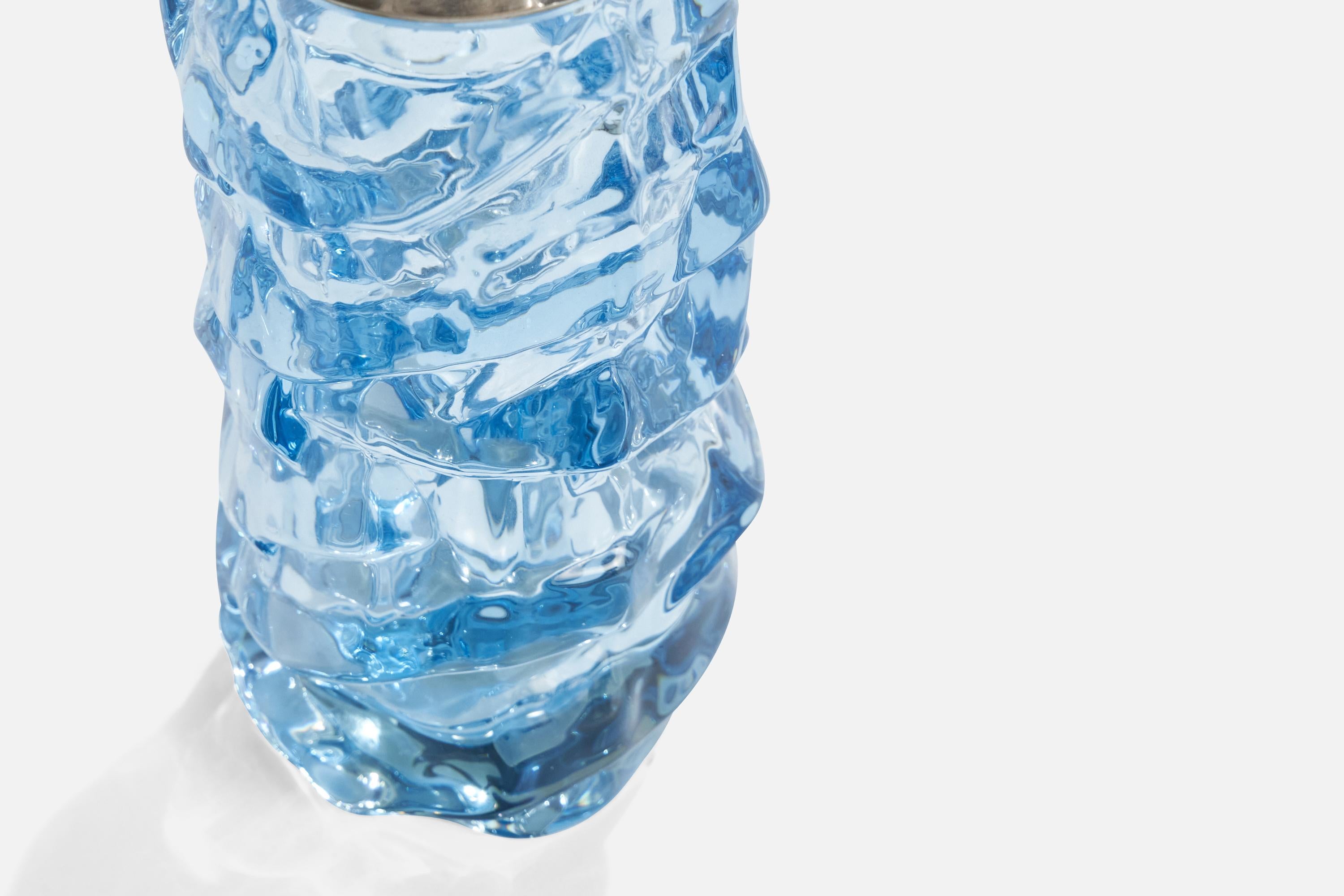 Métal Reijmyre Glasbruk, lampe de bureau, métal, verre, Suède, années 1940 en vente