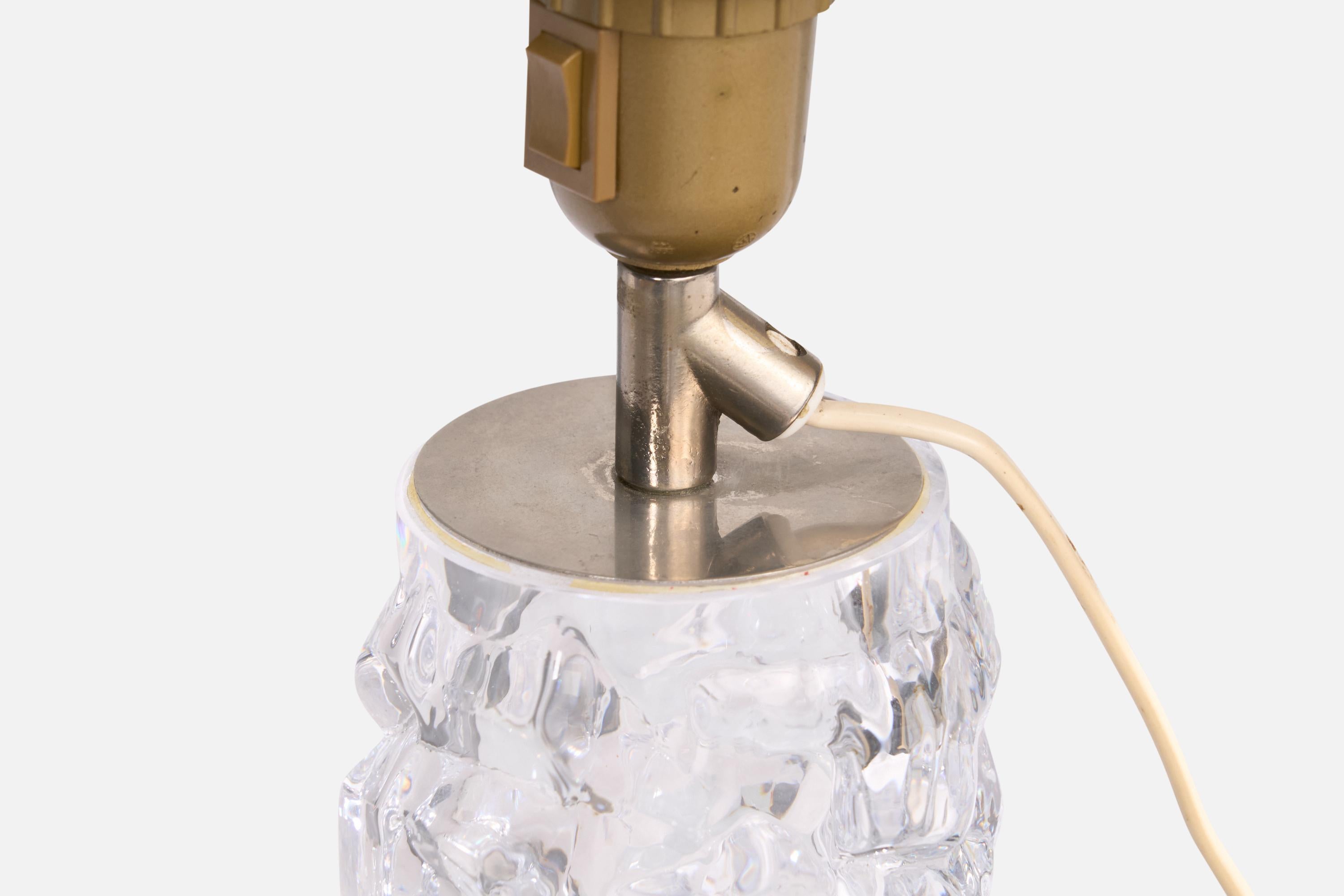 Suédois Reijmyre Glasbruk, lampe de bureau, métal, verre, Suède, années 1960 en vente
