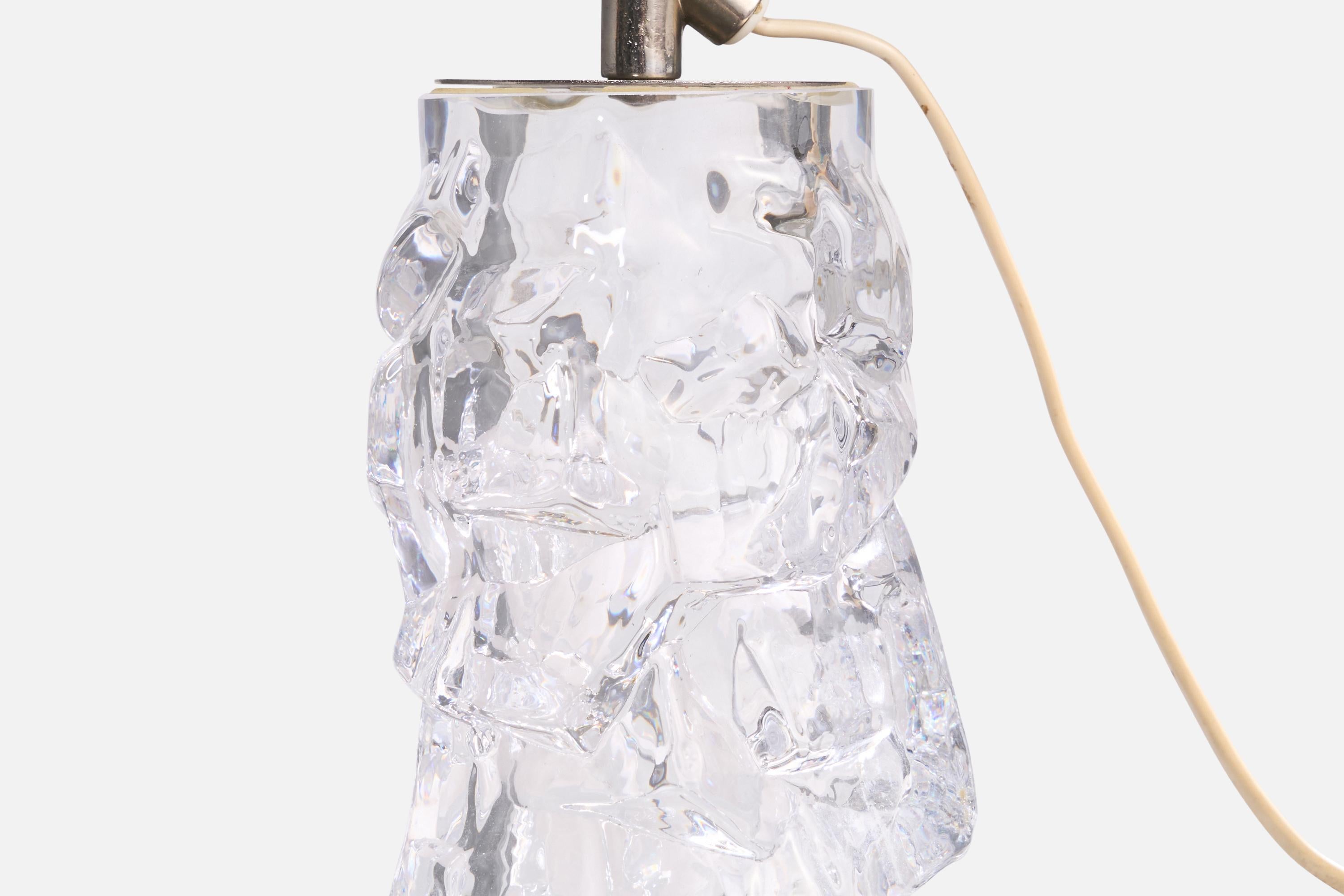 Reijmyre Glasbruk, lampe de bureau, métal, verre, Suède, années 1960 Bon état - En vente à High Point, NC
