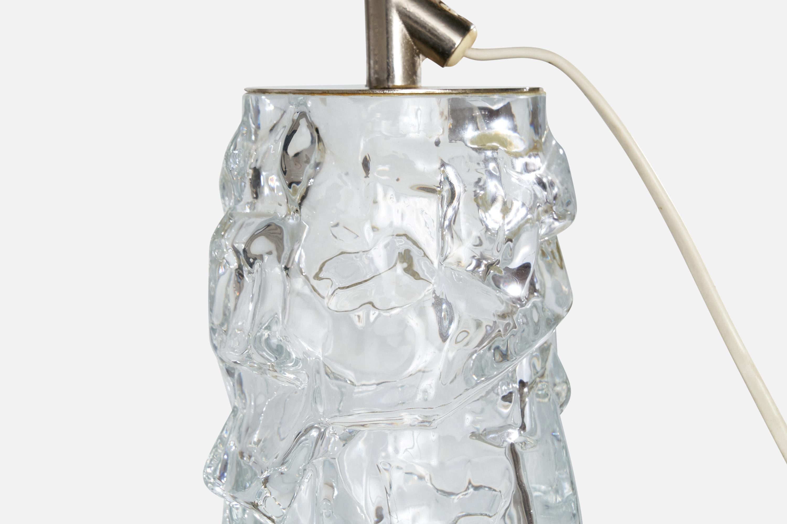 Reijmyre Glasbruk, Table Lamps, Metal, Glass, Sweden, 1950s 1