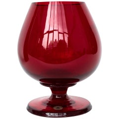 Reijmyre Red Glass Vase from Sweden Designed in 1950s by Monica Bratt