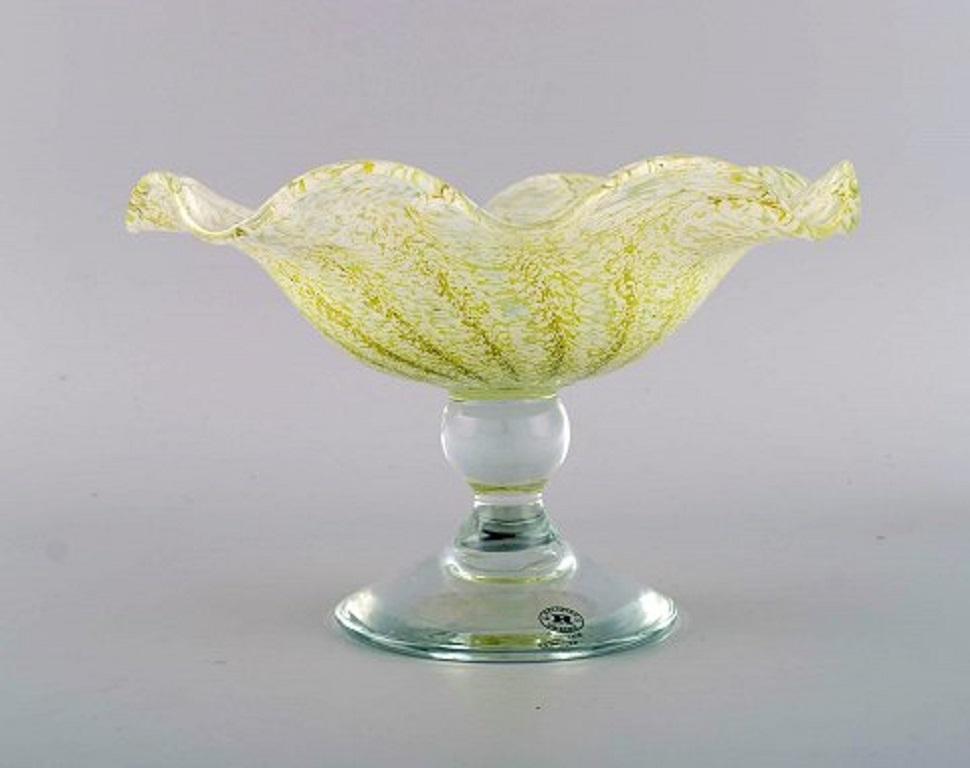 Reijmyre, Sweden, Vase and Compote in Mouth-Blown Art Glass, Late 20th Century In Excellent Condition For Sale In Copenhagen, DK