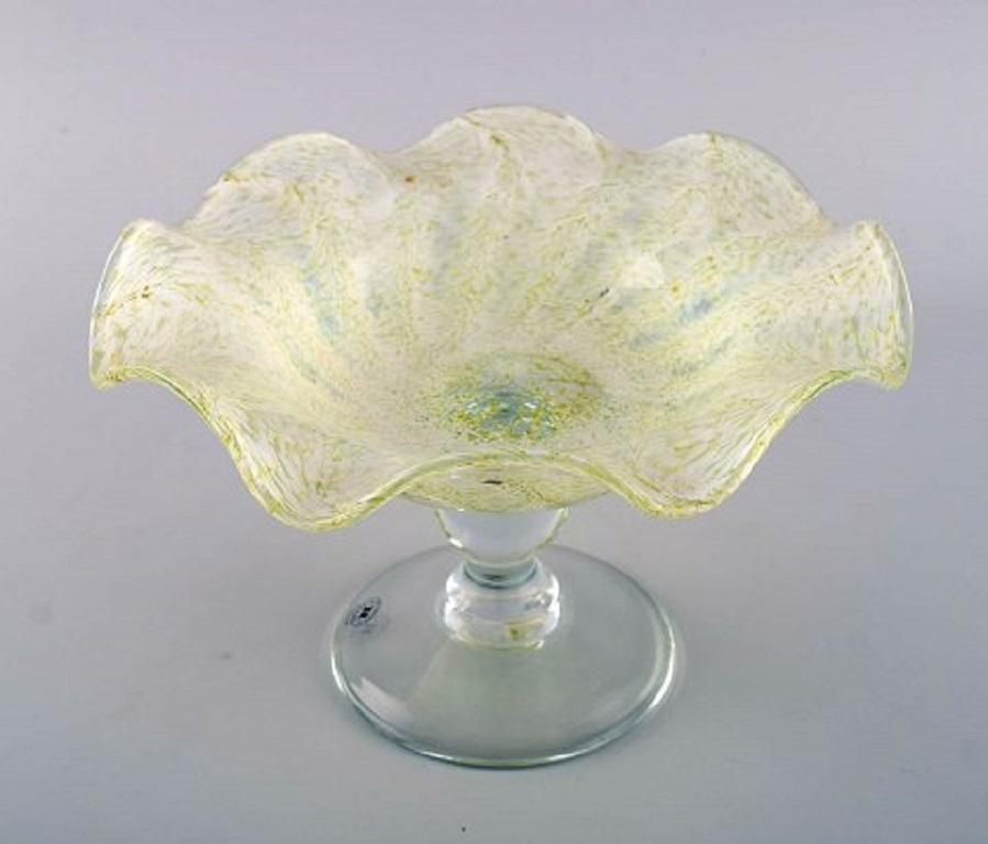 Reijmyre, Sweden, Vase and Compote in Mouth-Blown Art Glass, Late 20th Century For Sale 1