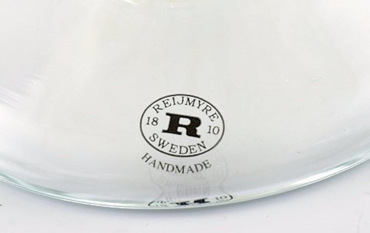 Reijmyre, Sweden, Vase and Compote in Mouth-Blown Art Glass, Late 20th Century For Sale 2