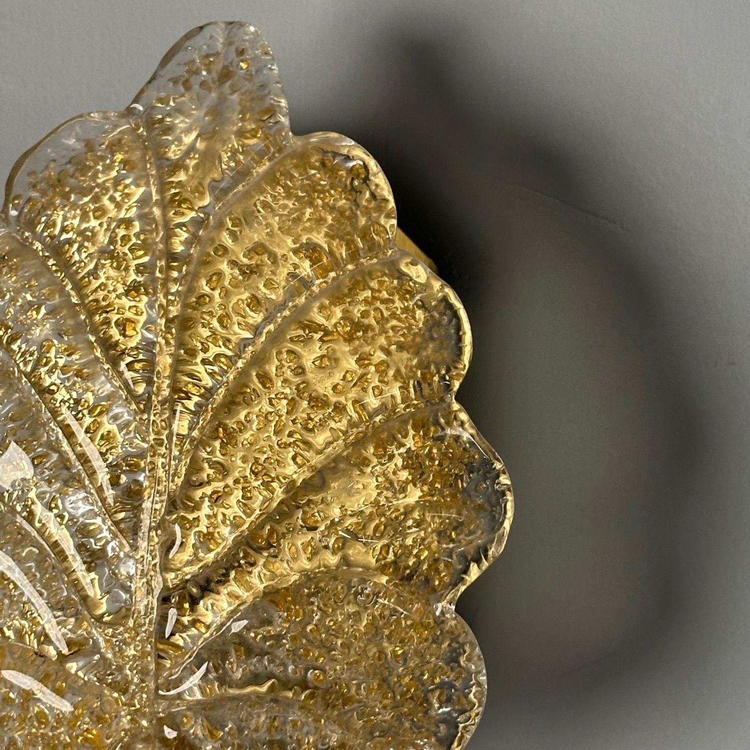 Fin du 20e siècle Reijmyre, modernité suédoise du milieu du siècle, appliques à feuilles d'or, Suède, années 1990 en vente