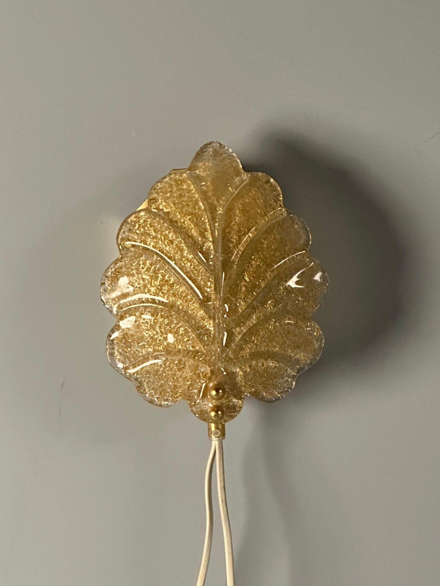 Reijmyre, modernité suédoise du milieu du siècle, appliques à feuilles d'or, Suède, années 1990 en vente 1