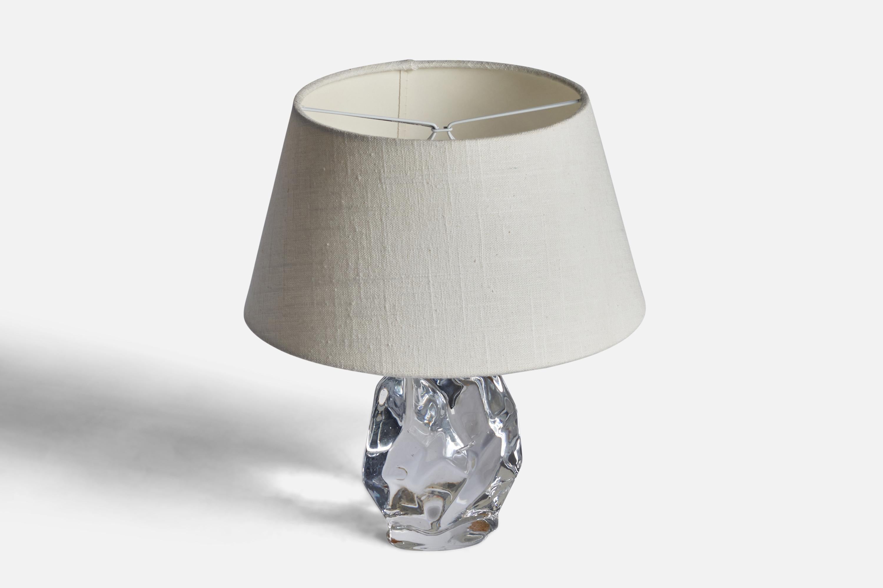 Mid-Century Modern Reijmyre, Table Lamp, Glass, Brass, Sweden, 1950s For Sale