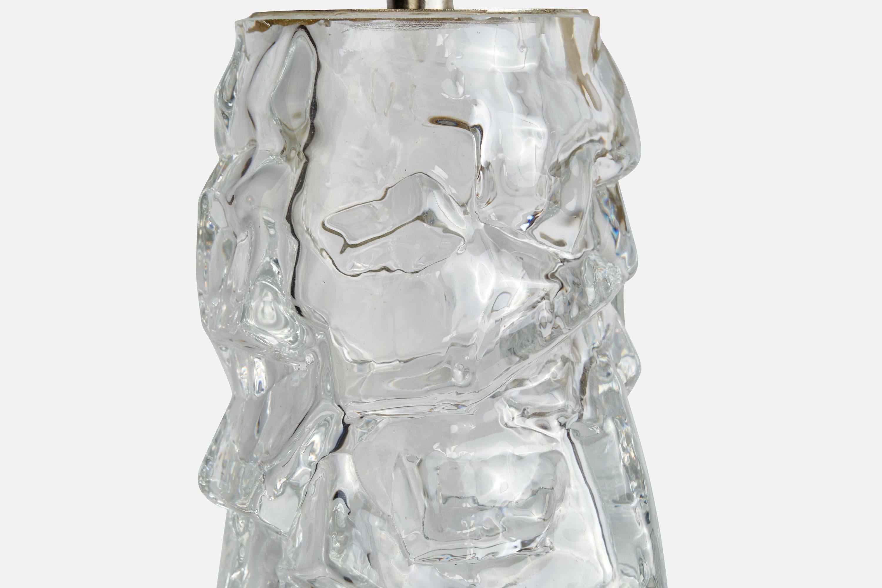 Reijmyre-Tischlampe, Glas, Messing, Schweden, 1950er Jahre im Zustand „Gut“ im Angebot in High Point, NC