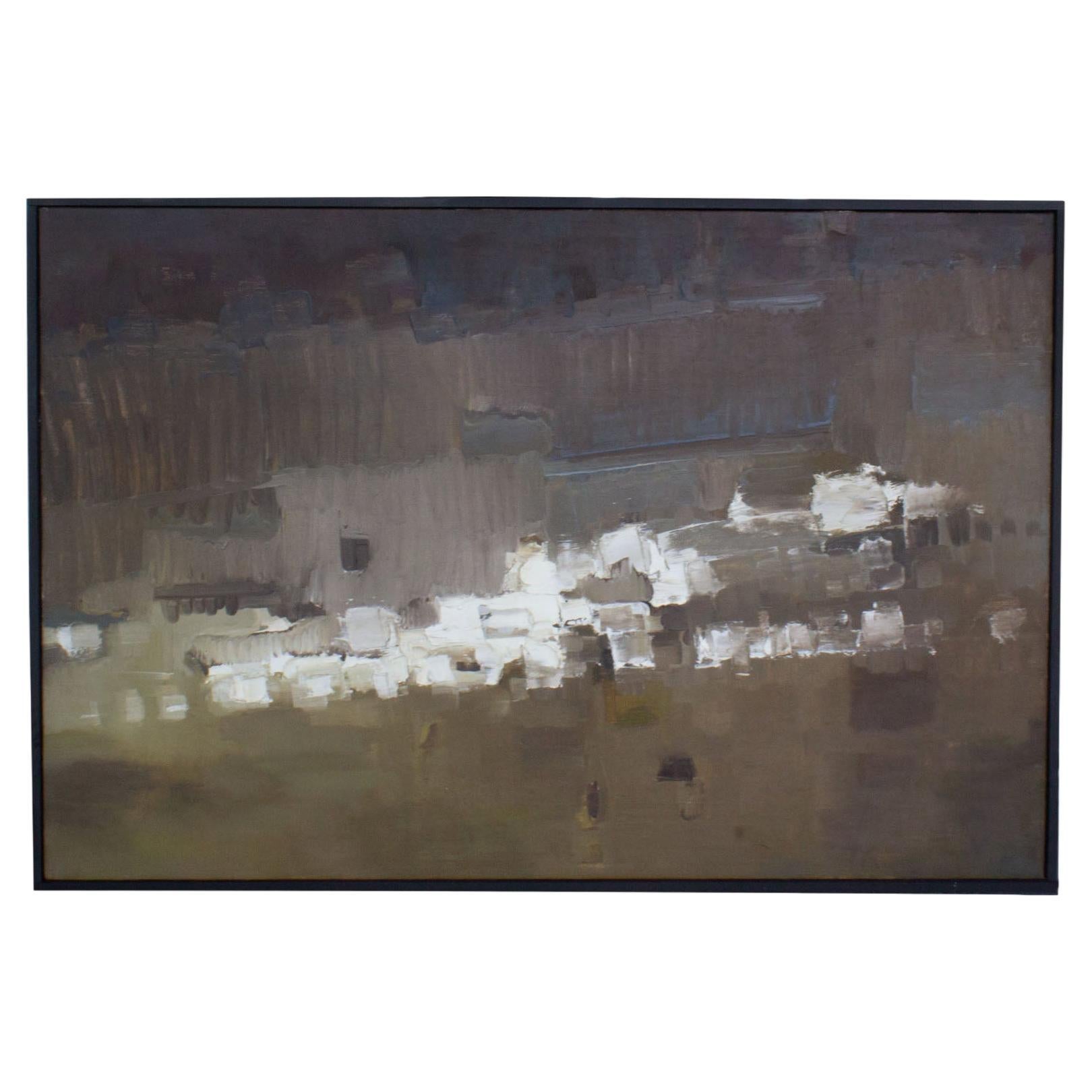 Reiko Sakagami Baum 1960er Jahre Öl auf Leinwand Abstraktes Gemälde im Angebot