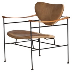 Attribution Reilly-Wolff & Associates, fauteuil, métal, cuir, États-Unis, 1951