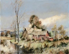 Vintage Country House Farm Landscape