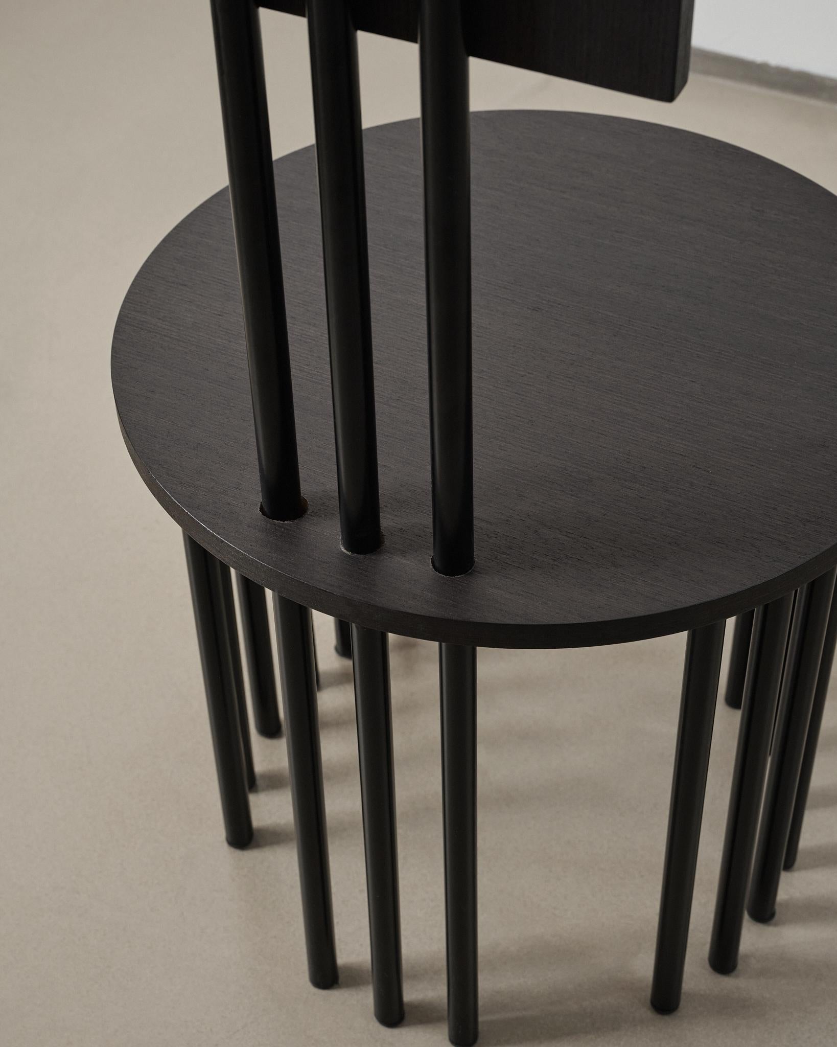 Reina Chair, Black Wood and Metal, Studio Mohs In New Condition For Sale In Istanbul , Istanbul