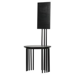 Reina Chair, Black Wood and Metal, Studio Mohs