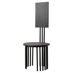 Silla Reina, madera y metal negros, Studio Mohs